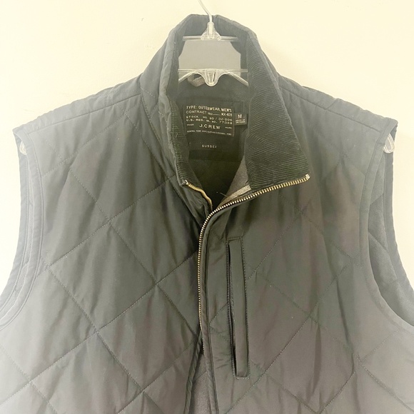 J. Crew Sussex Walker Quilted Vest Men Medium Blue Primaloft Insulated Full Zip - Picture 3 of 9